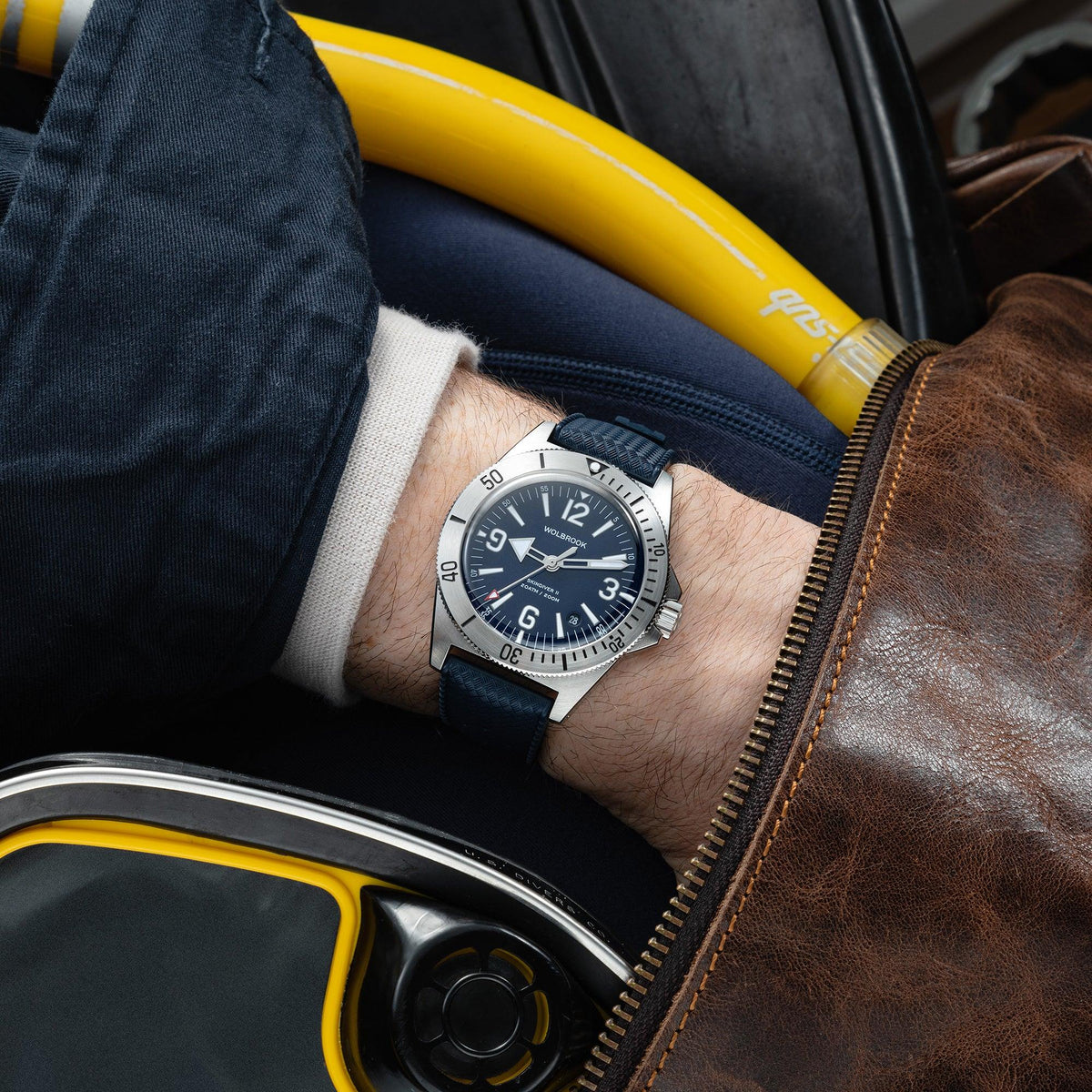 Skindiver II Automatic Dive Watch - Blue - Blue "Tropic" Rubber Strap