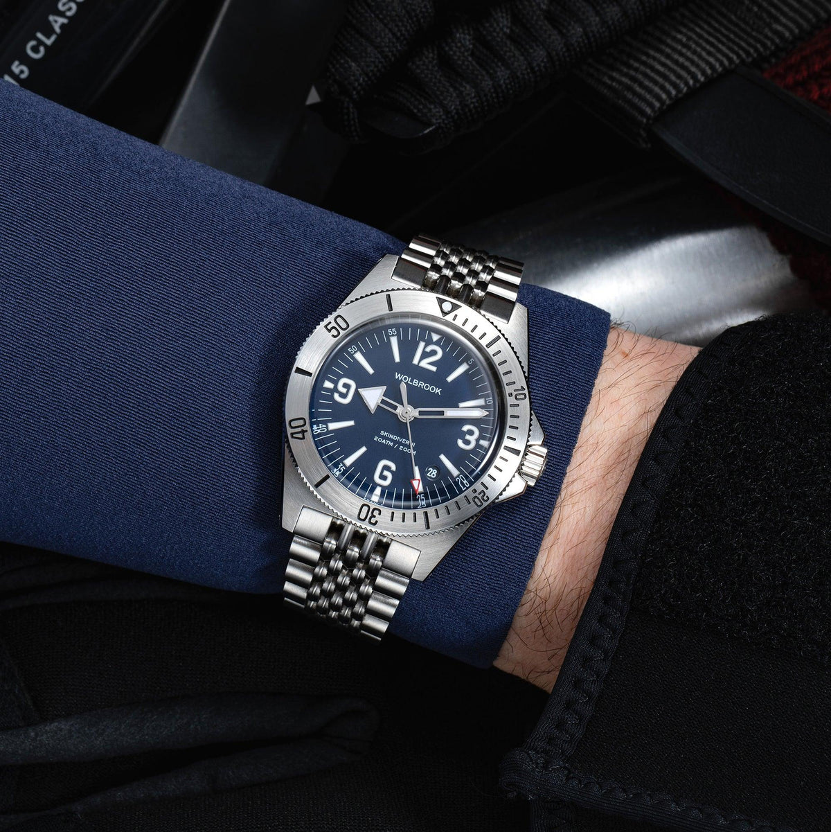 Skindiver II Automatic Dive Watch - Blue - Blue "Tropic" Rubber Strap