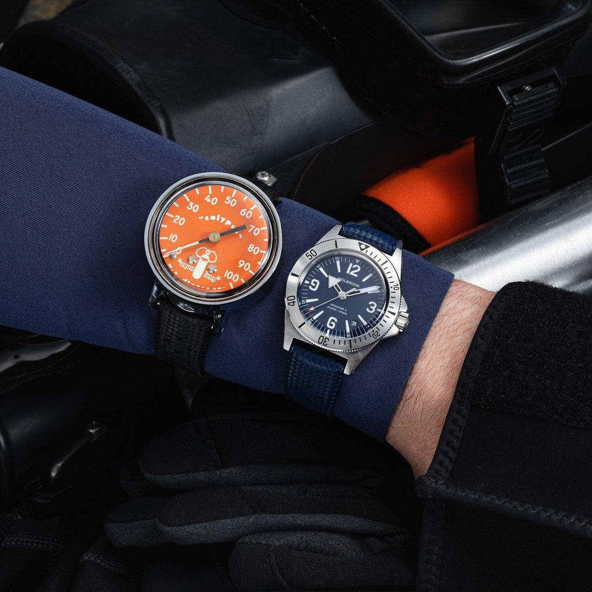 Skindiver II Automatic Dive Watch - Blue - Blue "Tropic" Rubber Strap