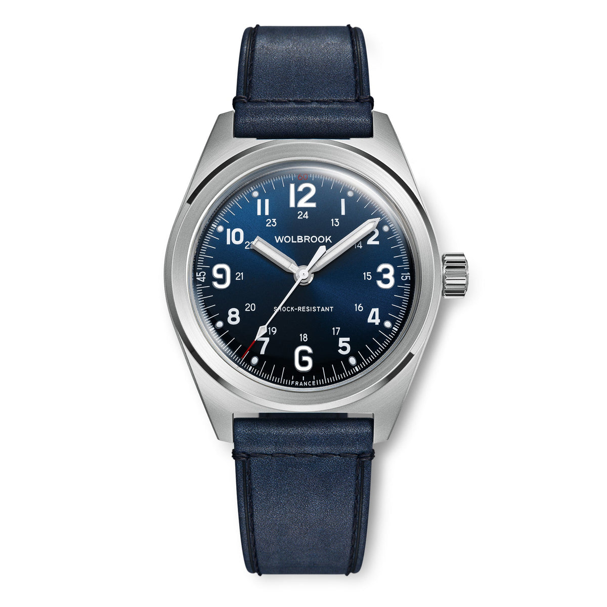 Outrider Automatic Watch – Blue, No Date - Blue Leather Strap