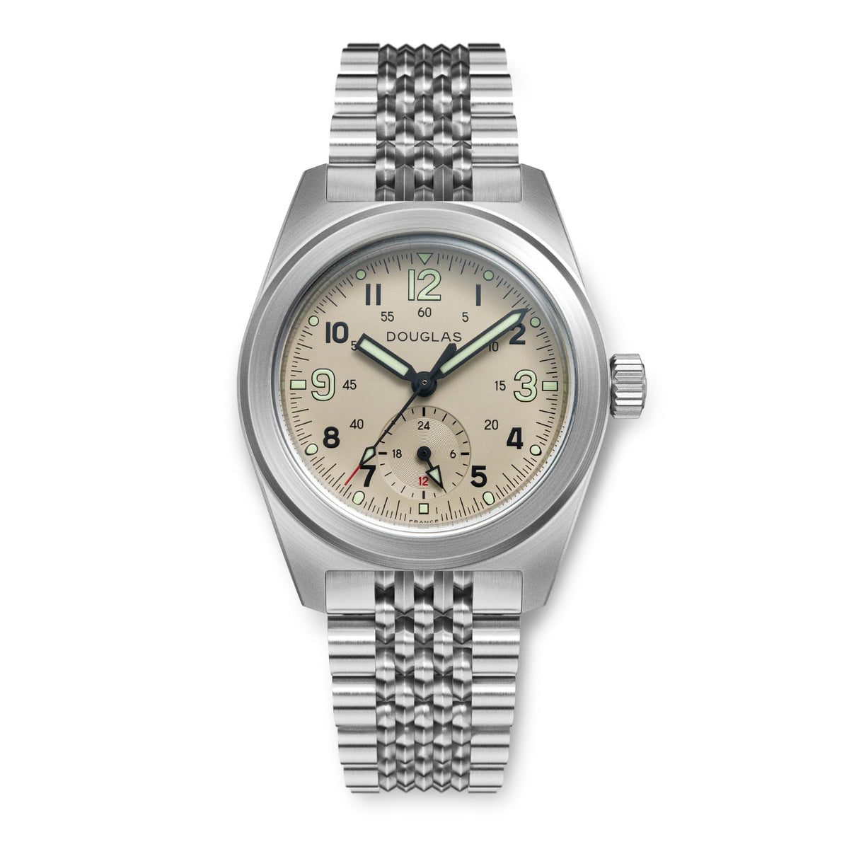 Outrider Professional Mecaquartz 38 Field Watch – Desert Sand - Green Nylon & Leather Strap
