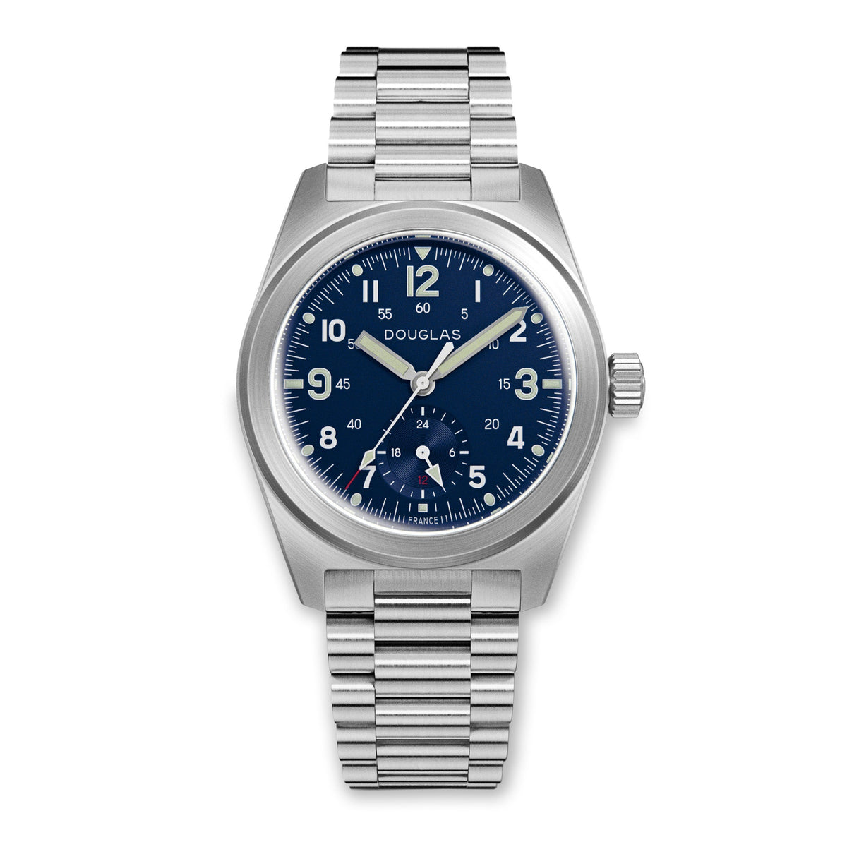 Outrider Professional Mecaquartz 38 Field Watch – Blue - Blue Nylon & Leather Strap
