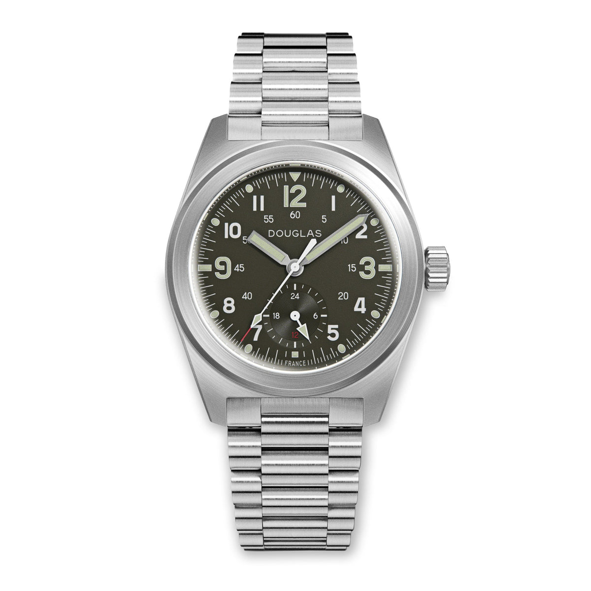 Outrider Professional Mecaquartz 38 Field Watch – French Army Green - Green Nylon & Leather Strap