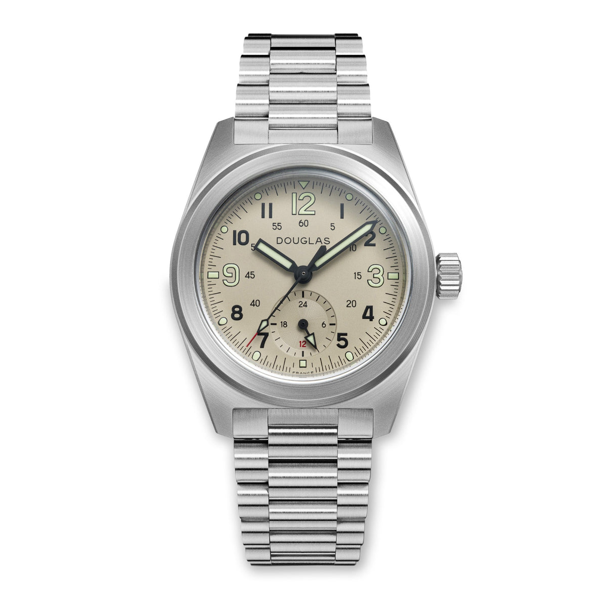 Outrider Professional Mecaquartz 38 Field Watch – Desert Sand - Green Nylon & Leather Strap