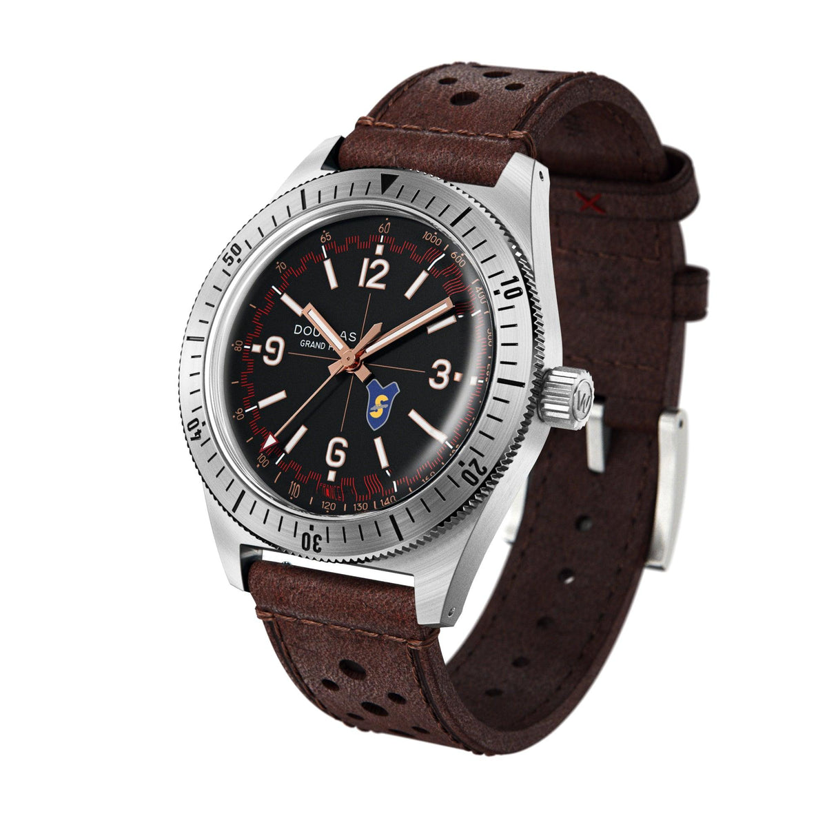 Douglas Grand Prix Professional Racing Watch – Siata 208S 1953 Limited Edition - Brown Rally Leather Strap