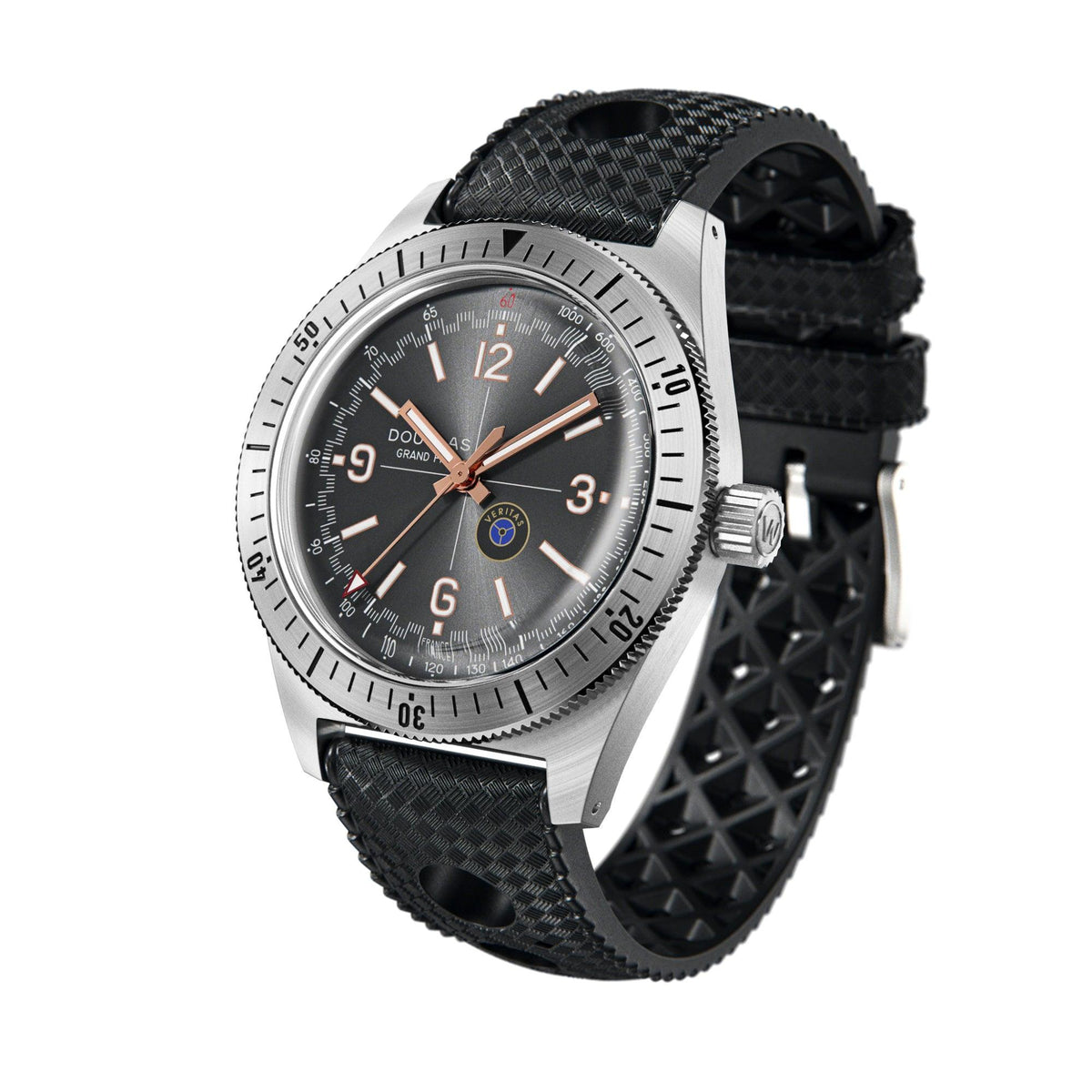 Douglas Grand Prix Professional Racing Watch – Veritas RSII Coupe Limited Edition - Black Rally Leather Strap