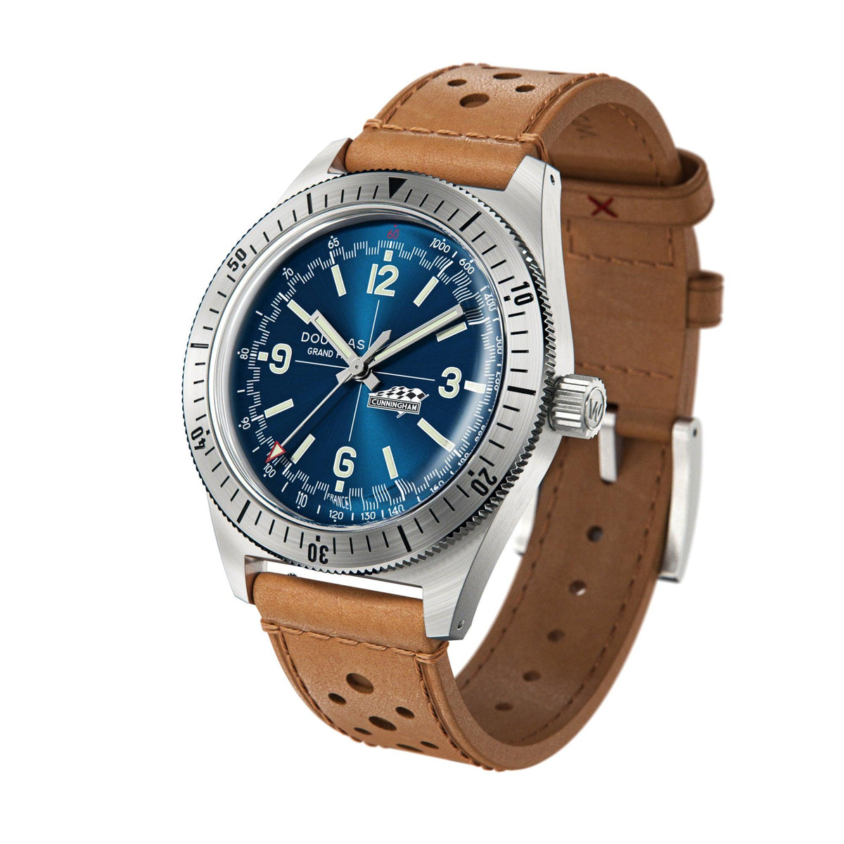 Douglas Grand Prix Professional Racing Watch – Cunningham C4-R 1952 Limited Edition - Camel Rally Leather Strap