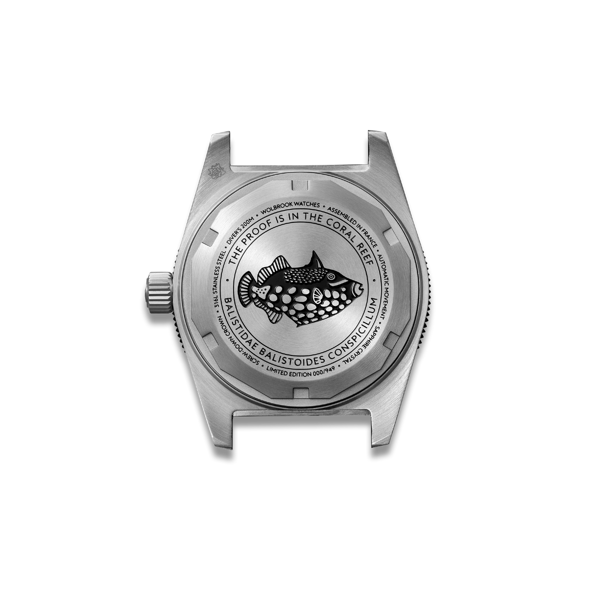 Skindiver Automatic 38 mm Even Numerals Dive Watch - Green Lume - Black "Tropic" Rubber Strap