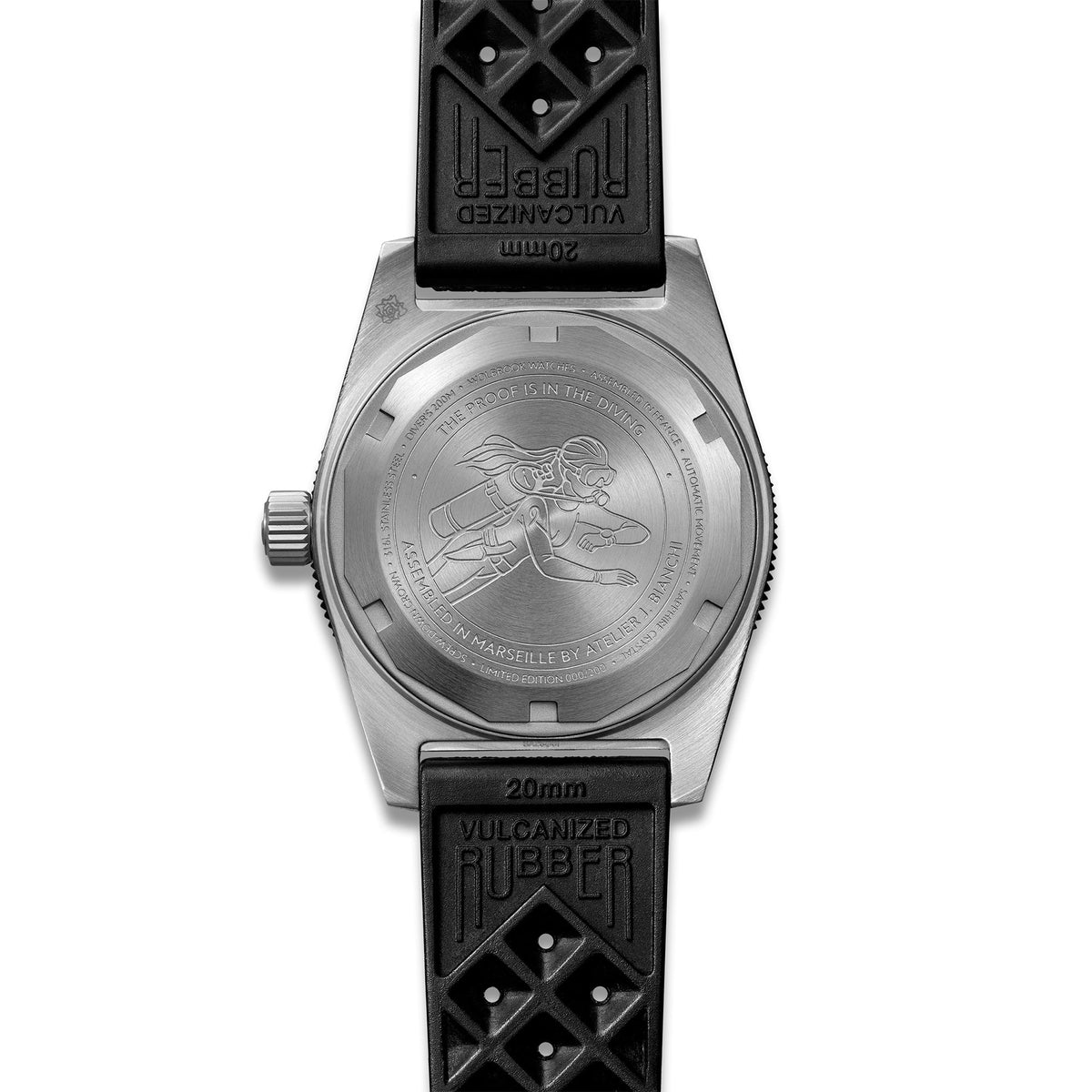 Skindiver Automatic 38 mm Dive Watch - Pink October Edition - Black "Tropic" Rubber Strap