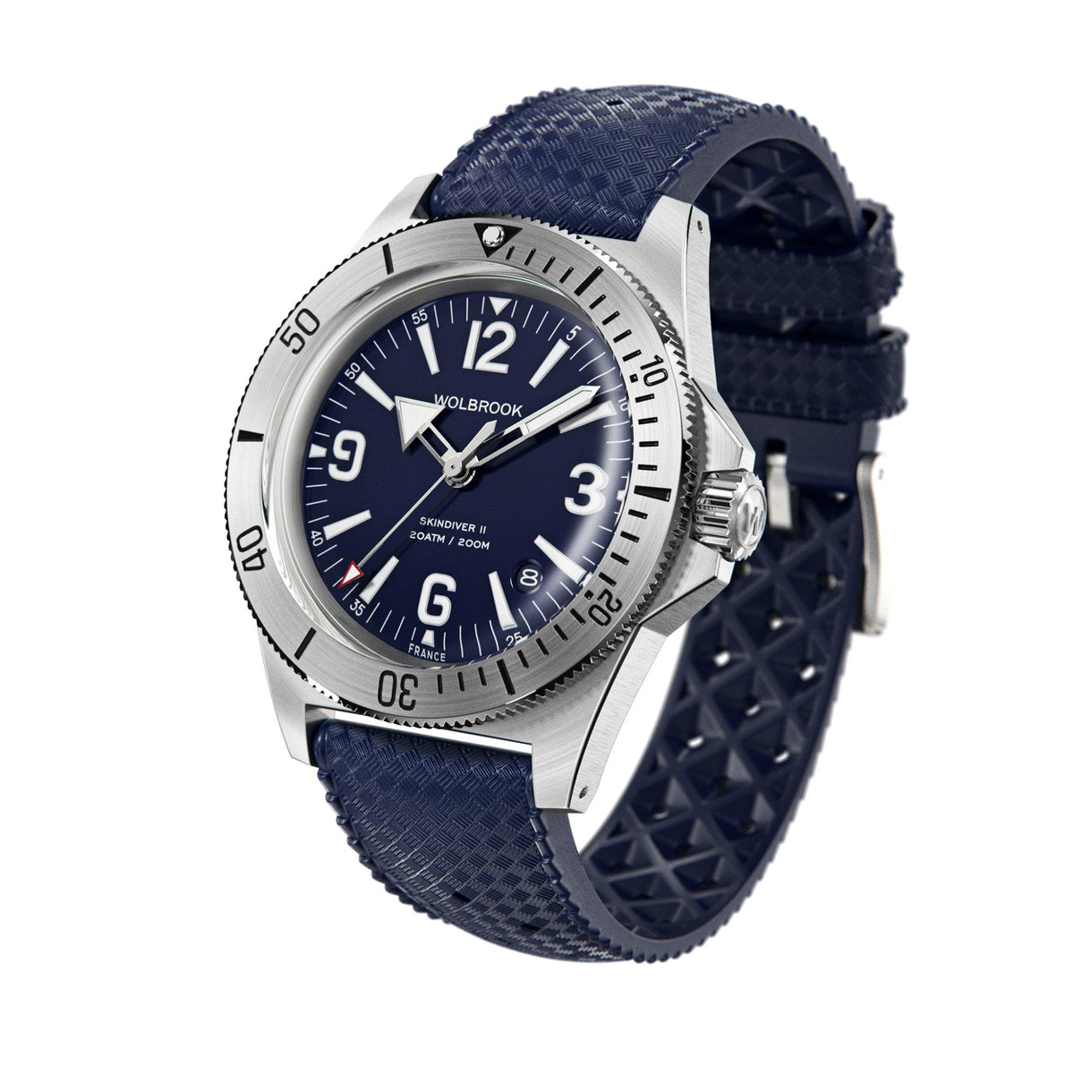 Skindiver II Automatic Dive Watch - Blue - Blue "Tropic" Rubber Strap