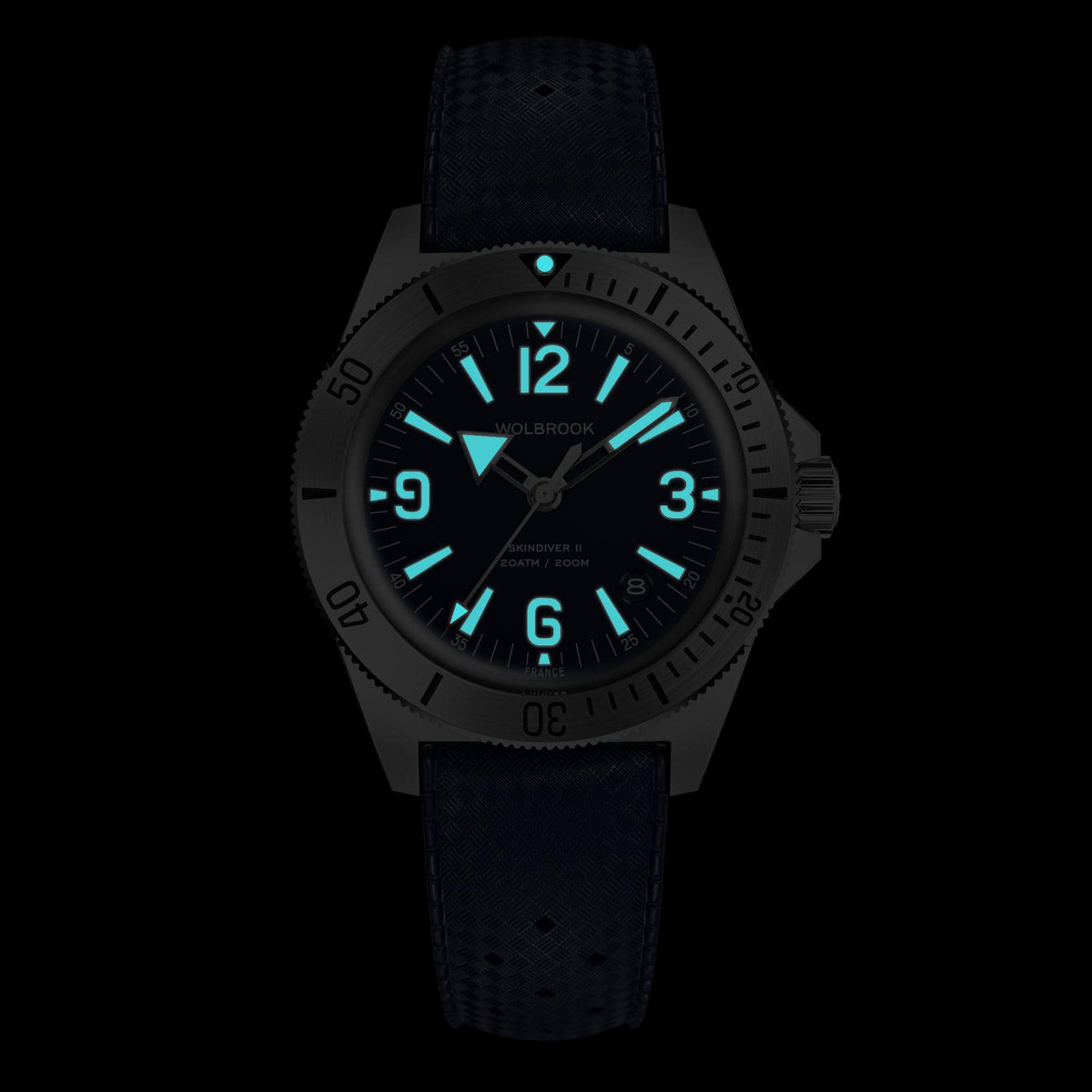 Skindiver II Automatic Dive Watch - Blue - Blue "Tropic" Rubber Strap
