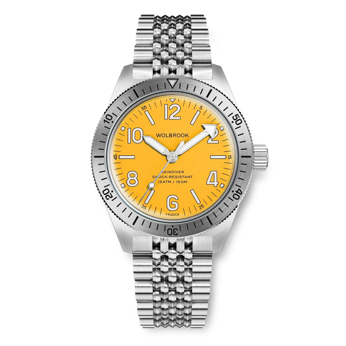 Skindiver Automatic Watch - Yellow - Yellow "Tropic" Rubber Strap