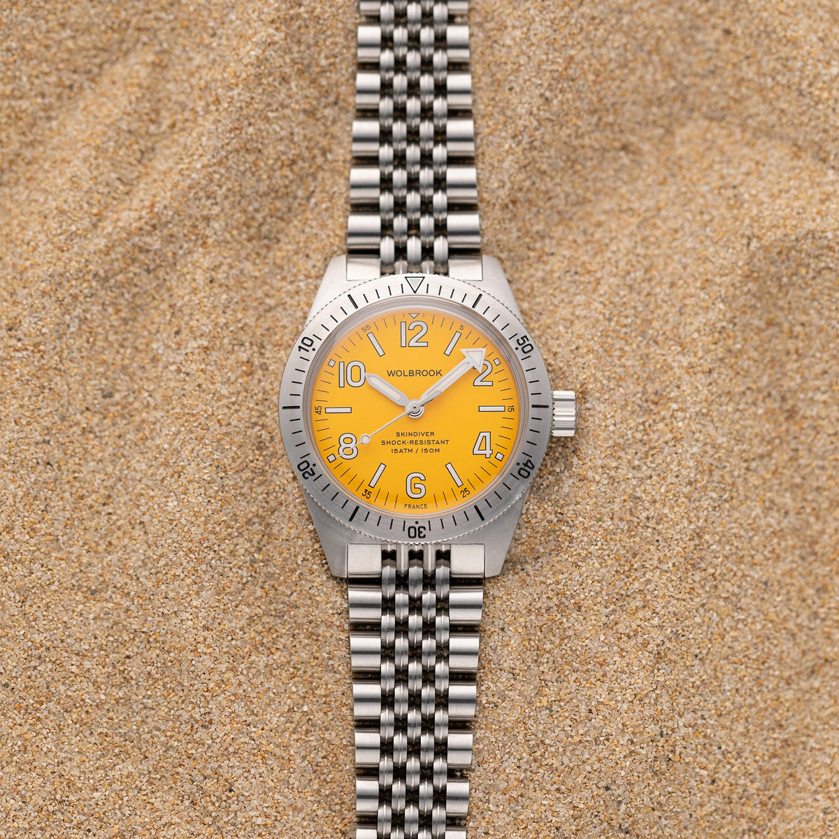 Skindiver Automatic Watch - Yellow - Yellow "Tropic" Rubber Strap