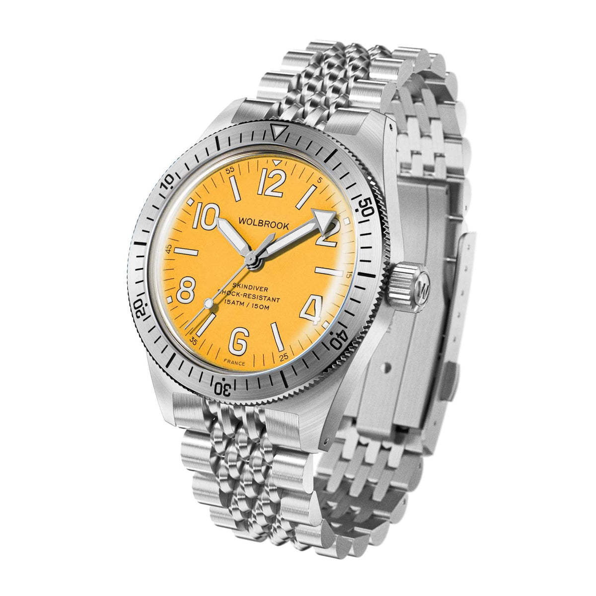 Skindiver Automatic Watch - Yellow - Yellow "Tropic" Rubber Strap