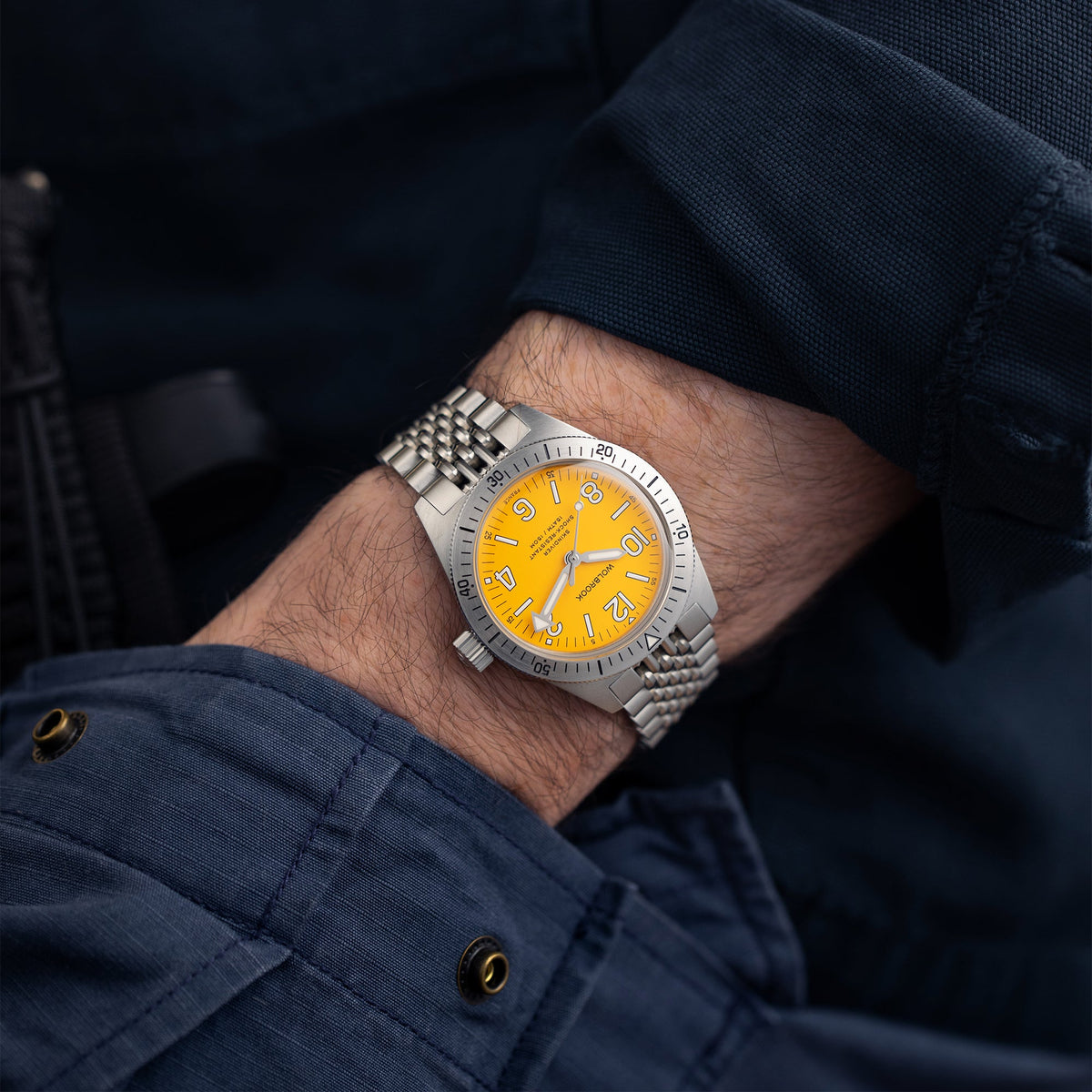 Skindiver Automatic Watch - Yellow - Yellow "Tropic" Rubber Strap