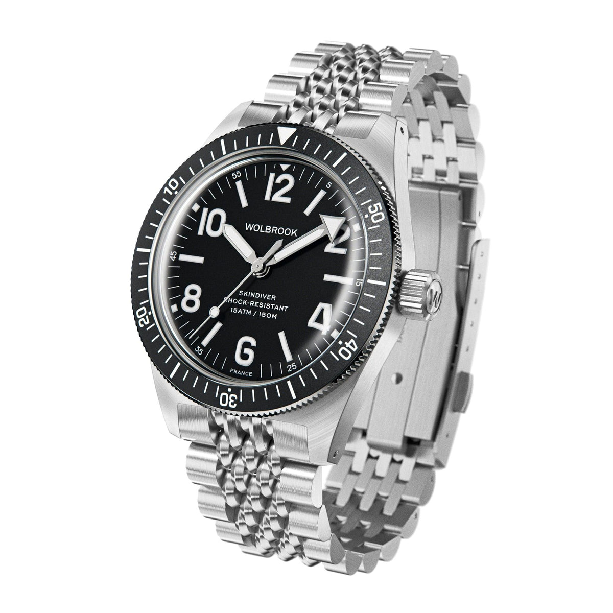 Skindiver Automatic Watch - Black Dial - Black "Tropic" Rubber Strap