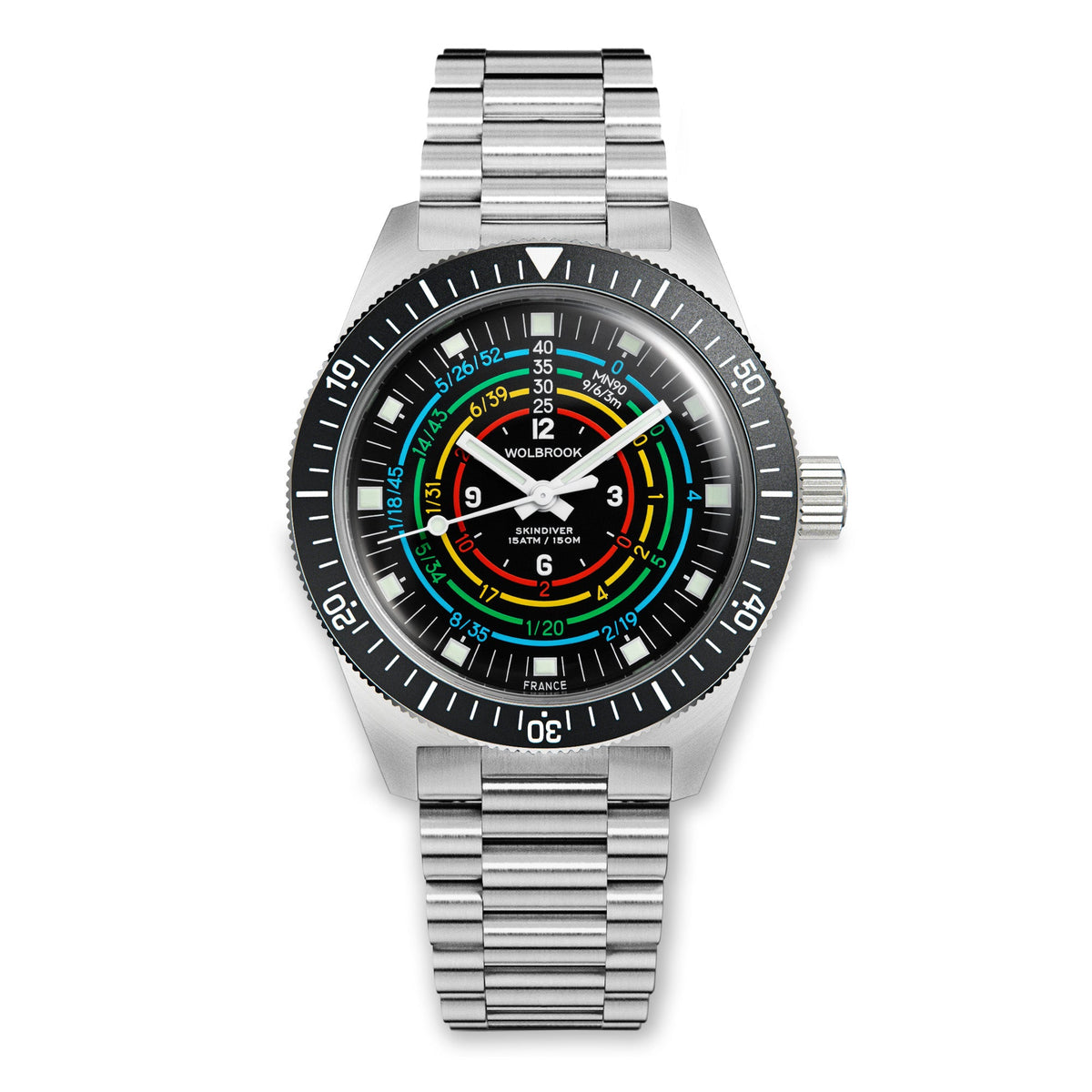 Skindiver Decompression Automatic Watch - MN90 - Sky Blue "Tropic" Rubber Strap
