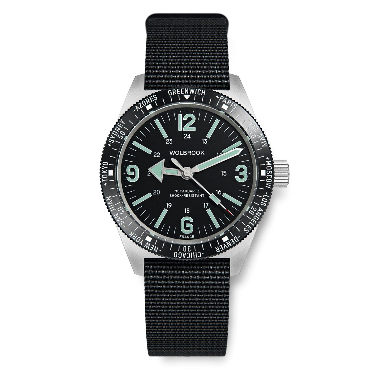 Skindiver WT Mecaquartz Watch - Black Nylon & Leather Strap