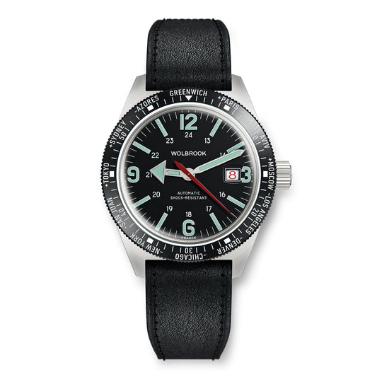 Skindiver WT Automatic Watch - Black Leather Strap