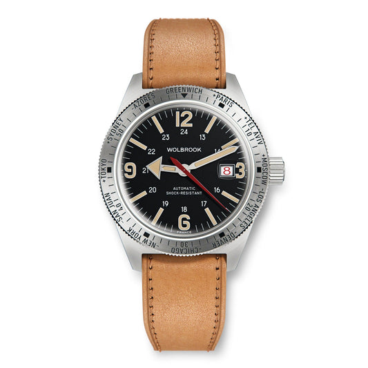 Skindiver WT Automatic Watch - Vintage & Steel - Camel Leather Strap