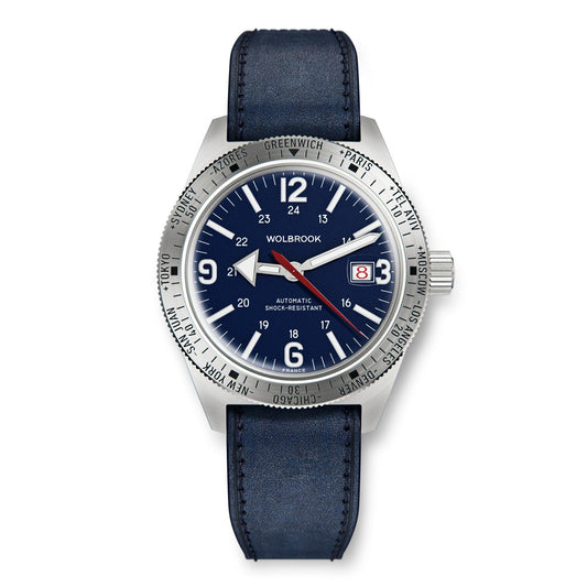 Skindiver WT Automatic - Blue & Steel - Blue Leather Strap
