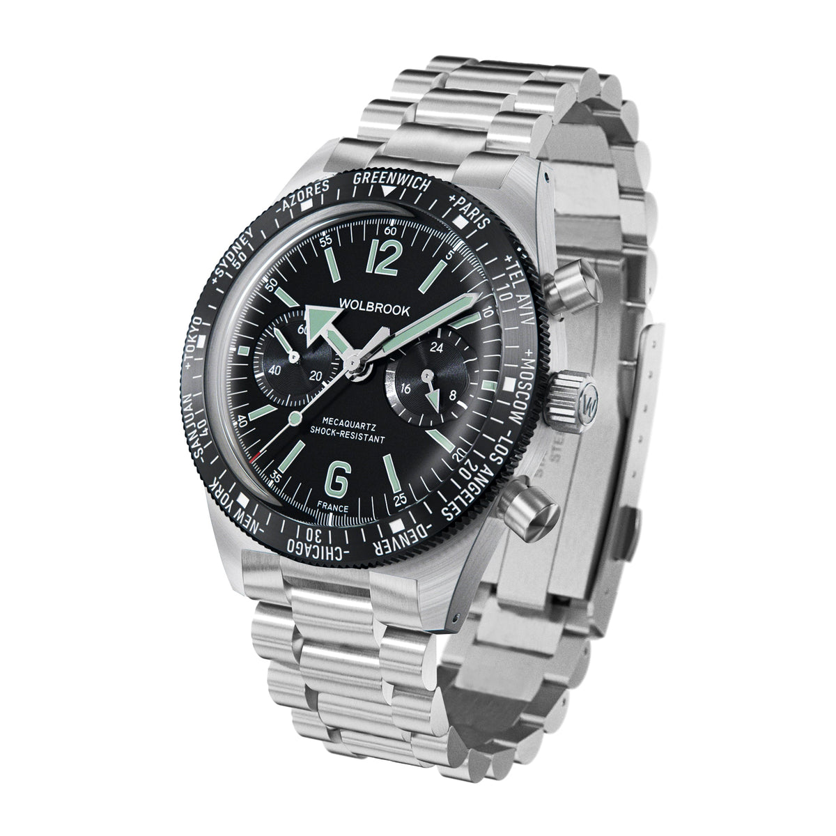 Skindiver WT Chrono-Mecaquartz Chronograph - Black Leather Strap
