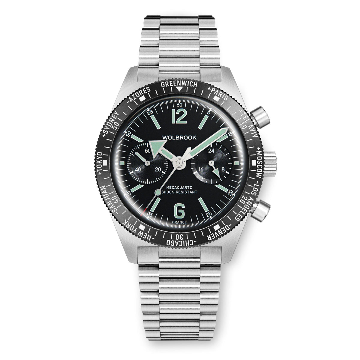 Skindiver WT Chrono-Mecaquartz Chronograph - Black Leather Strap