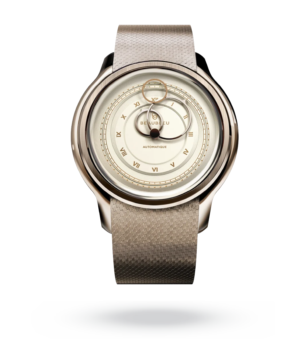 La Pièce n°1 - Champagne - Leather strap - Grained Black