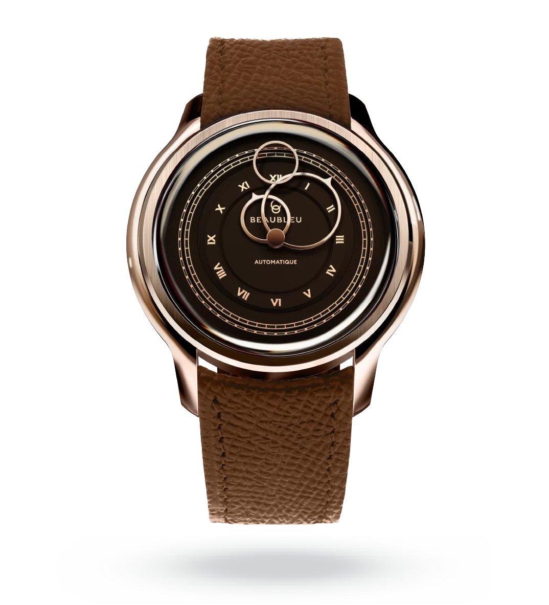 La Pièce n°1 - Moka - Leather strap - Grained Cognac