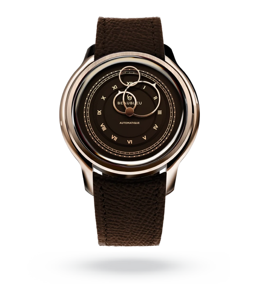 La Pièce n°1 - Moka - Leather strap - Grained Cognac