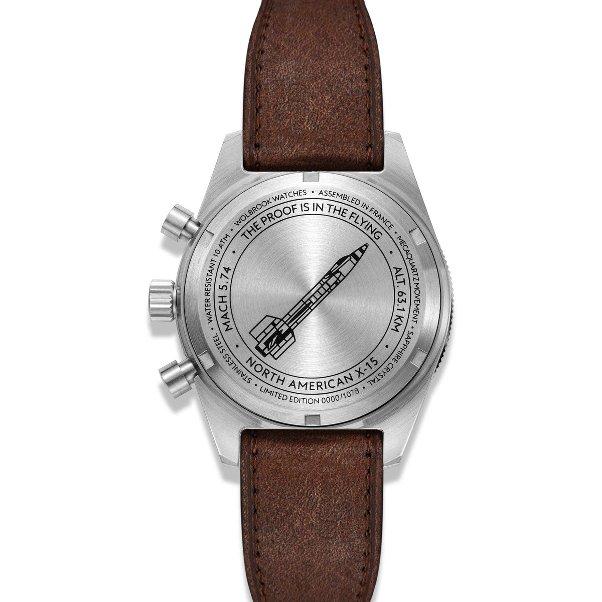Skindiver WTD Chrono-Mecaquartz - Telemeter & Decimeter Vintage Chronograph - NACA Edition - Brown Leather Strap